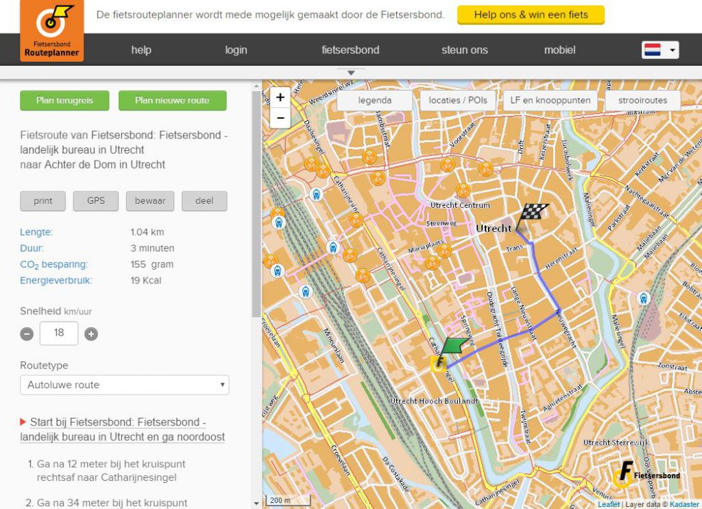 bicycle route planner app